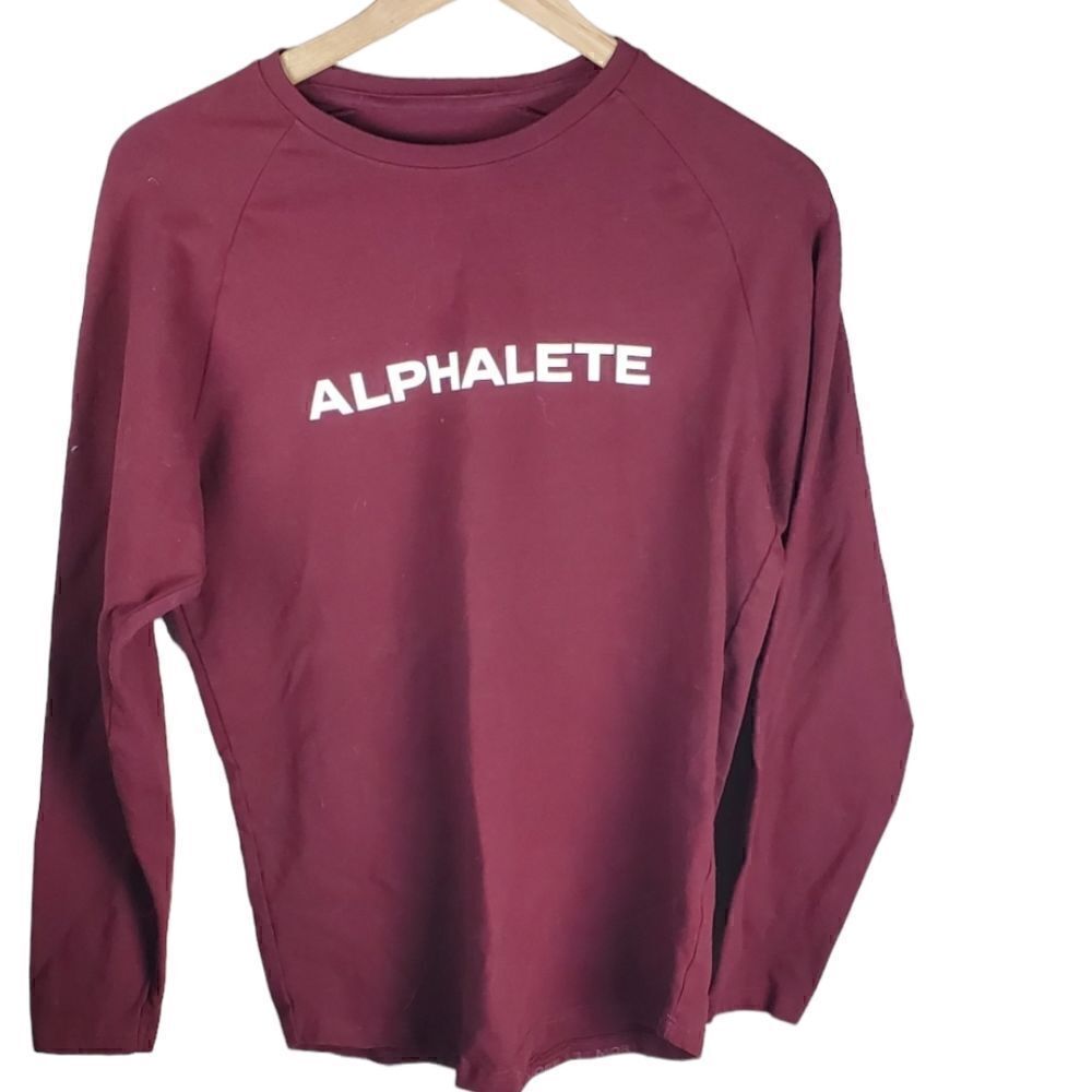 Alphalete Maroon & White Long Sleeve T-Shirt